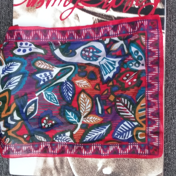 🔅VTG 1988 Ginnie Johansen🔅 - Tribal Inspired Cotton Scarf - Picture 5 of 7